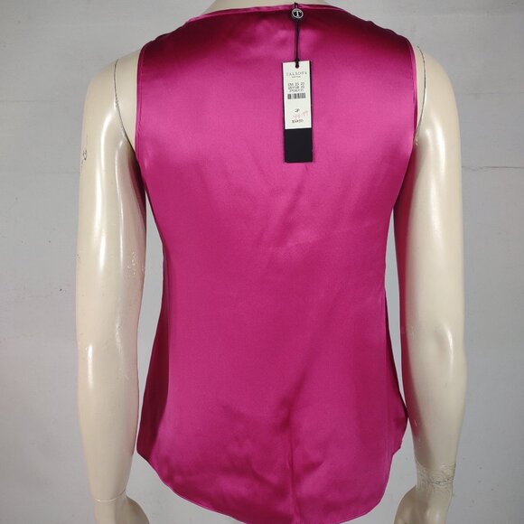 NWT Talbots pink 100% Silk sleeveless shell top tank ladies size 2 Petite - Picture 4 of 9